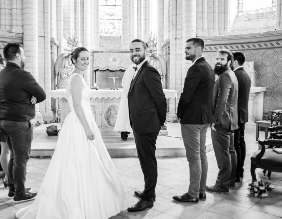 photo mariage autel église noir et blanc